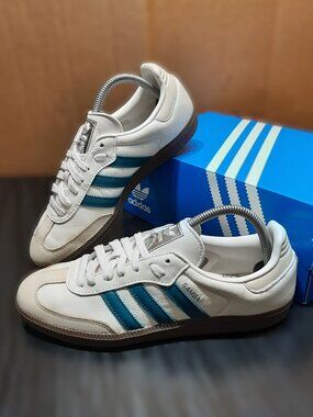 Adidas Samba Women’s Size 9 OG Cloud White Cream Legacy Teal Sneakers IG1963